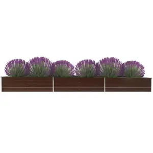 vidaXL Lit surélevé de jardin Acier galvanisé 480x80x45 cm Marron