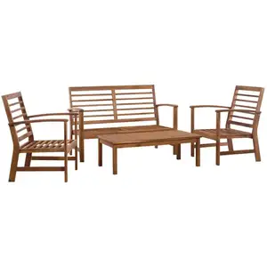 Comparateur de prix : vidaXL Salon de jardin 4 pcs Bois d'acacia solide