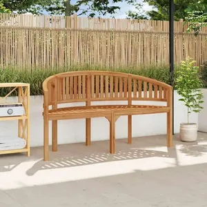 Comparateur de prix : vidaXL Banc de jardin en forme de banane 151 cm Teck solide