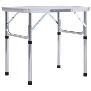 Comparateur de prix : vidaXL Table pliable de camping Blanc Aluminium 60x45 cm