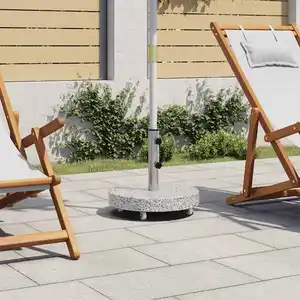 Comparateur de prix : vidaXL Socle de parasol Granite 30 kg Rond Gris