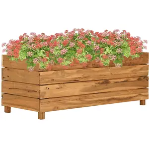 Comparateur de prix : vidaXL vidaXL Lit surélevé 100x40x38 cm bois de teck recyclé et acier