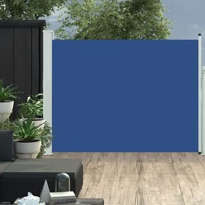 vidaXL Auvent latéral rétractable de patio 140x500 cm Bleu pas cher
