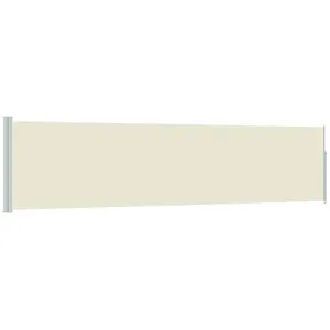 vidaXL Auvent Latéral Rétractable De Patio 120x500 Cm Crème pas cher