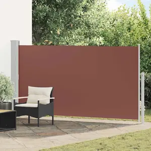 vidaXL Auvent latéral rétractable de patio 170x300 cm Marron pas cher