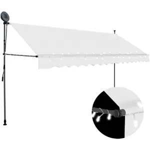 Comparateur de prix : vidaXL Auvent manuel rétractable avec LED 400 cm Crème