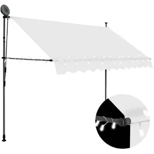 Comparateur de prix : vidaXL Auvent manuel rétractable avec LED 250 cm Crème