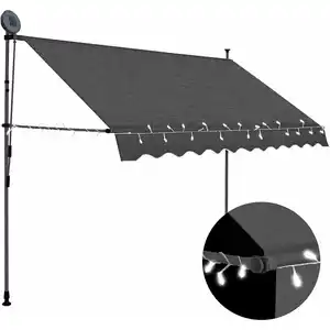 Comparateur de prix : vidaXL Auvent manuel rétractable avec LED 250 cm Anthracite