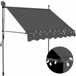 vidaXL Auvent manuel rétractable avec LED 100 cm Anthracite pas cher
