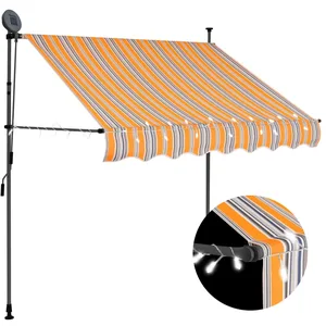 Comparateur de prix : vidaXL Auvent manuel rétractable avec LED 100 cm Jaune et bleu