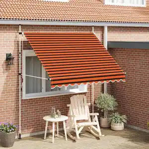 vidaXL Auvent manuel rétractable 250 cm Orange et marron pas cher