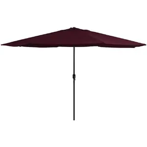 Comparateur de prix : vidaXL Vidaxl Parasol D'extérieur Avec Mât En Métal 390 Cm Rouge Bordeaux