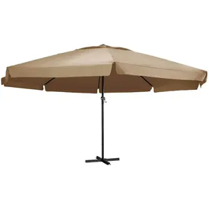 Comparateur de prix : Vidaxl - Parasol d'extérieur avec mât en aluminium 600 cm Taupe