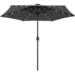 Comparateur de prix : vidaXL Parasol avec LED et mât en aluminium 270 cm Anthracite