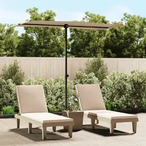vidaXL Vidaxl Parasol De Jardin Avec Mât En Aluminium 180x110 Cm Taupe