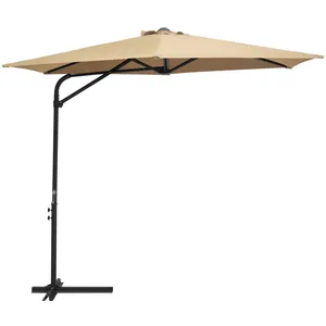 vidaXL Parasol d'extérieur avec mât en acier 300 cm Taupe pas cher
