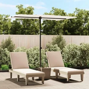 Comparateur de prix : vidaXL Vidaxl Parasol De Jardin Avec Mât En Aluminium 2x1,5 M Blanc Sable
