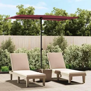 Comparateur de prix : Vidaxl - Parasol de jardin et mât en aluminium 2x1,5 m rouge bordeaux