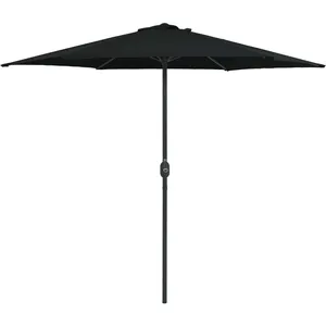 vidaXL Parasol d'extérieur et mât en aluminium 270x246 cm Noir pas cher