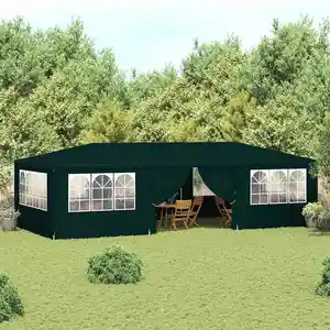Comparateur de prix : vidaXL Tente de réception avec parois latérales 4x9 m Vert 90 g/m²