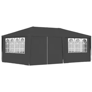 vidaXL Tente de réception et parois latérales 4x6 m Anthracite 90 g/m² pas cher