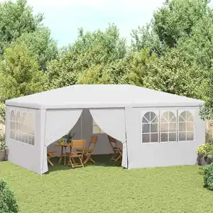 vidaXL Tente de réception et parois latérales 4x6 m Blanc 90 g/m² pas cher