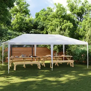 vidaXL Tente de réception 4x6 m Blanc pas cher