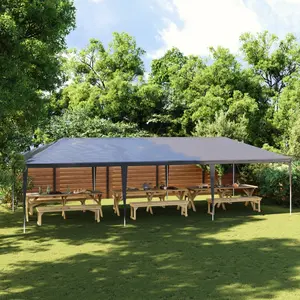 vidaXL Tente de réception professionnelle 4x9 m Anthracite 90 g/m² pas cher