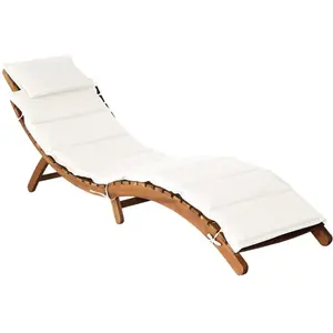 Comparateur de prix : vidaXL Chaise longue avec coussin Bois d'acacia solide Crème