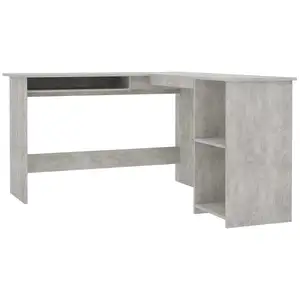 Comparateur de prix : Vidaxl bureau d'angle en forme de l gris béton bois d'ingénierie 800751
