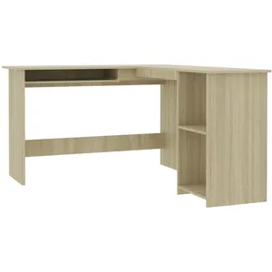 Comparateur de prix : vidaXL Bureau d'angle forme de L Chêne sonoma 120x140x75 cm Aggloméré
