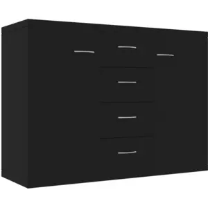 vidaXL Buffet Noir 88x30x65 cm Aggloméré pas cher