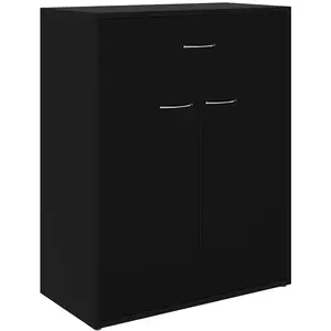 vidaXL Buffet Noir 60x30x75 cm Aggloméré pas cher