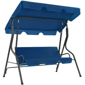 Comparateur de prix : vidaXL Balancelle de jardin Bleu foncé 170 x 110 x 153 cm Tissu