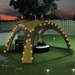 vidaXL Tente de réception avec LED et 4 parois 3,6x3,6x2,3 m Vert pas cher