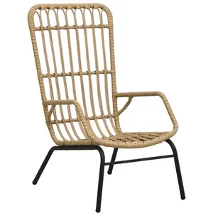 vidaXL Chaise de jardin Résine tressée Marron clair pas cher