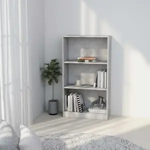 Comparateur de prix : vidaXL Bibliothèque 3 niveaux Gris béton 60x24x109cm Bois d'ingénierie