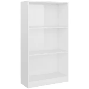 vidaXL Bibliothèque 3 niveaux Blanc brillant 60x24x109 cm BoisVendu parcarrefour