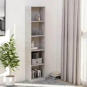 Comparateur de prix : vidaXL Bibliothèque à 5 niveaux Gris béton 40x24x175 cm Aggloméré