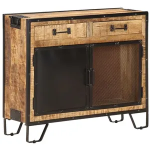 vidaXL Buffet 80x31x71 cm Bois de manguier massif brut pas cher