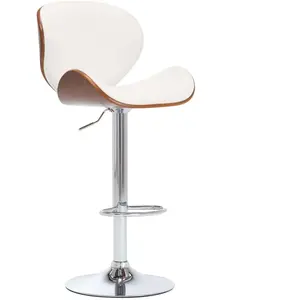 vidaXL Tabouret de bar Blanc Similicuir pas cher