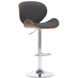 vidaXL Tabouret de bar Gris Tissu pas cher