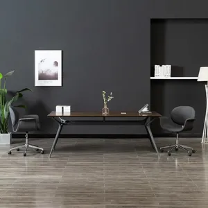 vidaXL Vidaxl Chaise Pivotante À Manger Gris Tissu pas cher