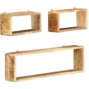 Comparateur de prix : vidaXL Ensemble d'étagère cube 3 pcs Bois solide de manguier