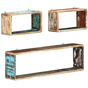 Comparateur de prix : vidaXL Ensemble d'étagère cube 3 pcs Bois solide de récupération