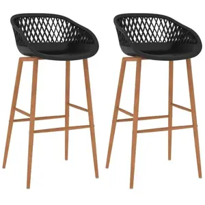 vidaXL Chaises de bar lot de 2 noir pas cher