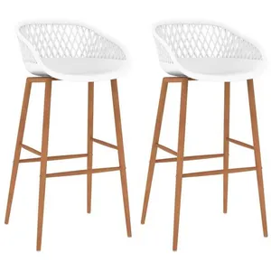 Comparateur de prix : vidaXL Chaises de bar lot de 2 blanc