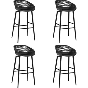 vidaXL Chaises de bar lot de 4 noir
