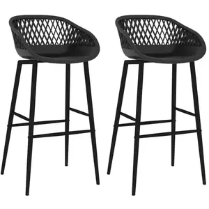 vidaXL Chaises de bar lot de 2 noir pas cher