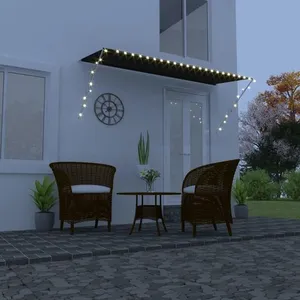 vidaXL Auvent rétractable avec LED 350x150 cm Anthracite pas cher